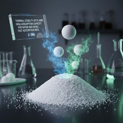 Тепловая устойчивость до 400°C Молекулярный ситовый адсорбент с высокой способностью адсорбировать воду и газы и быстрой скоростью адсорбции 2*58s